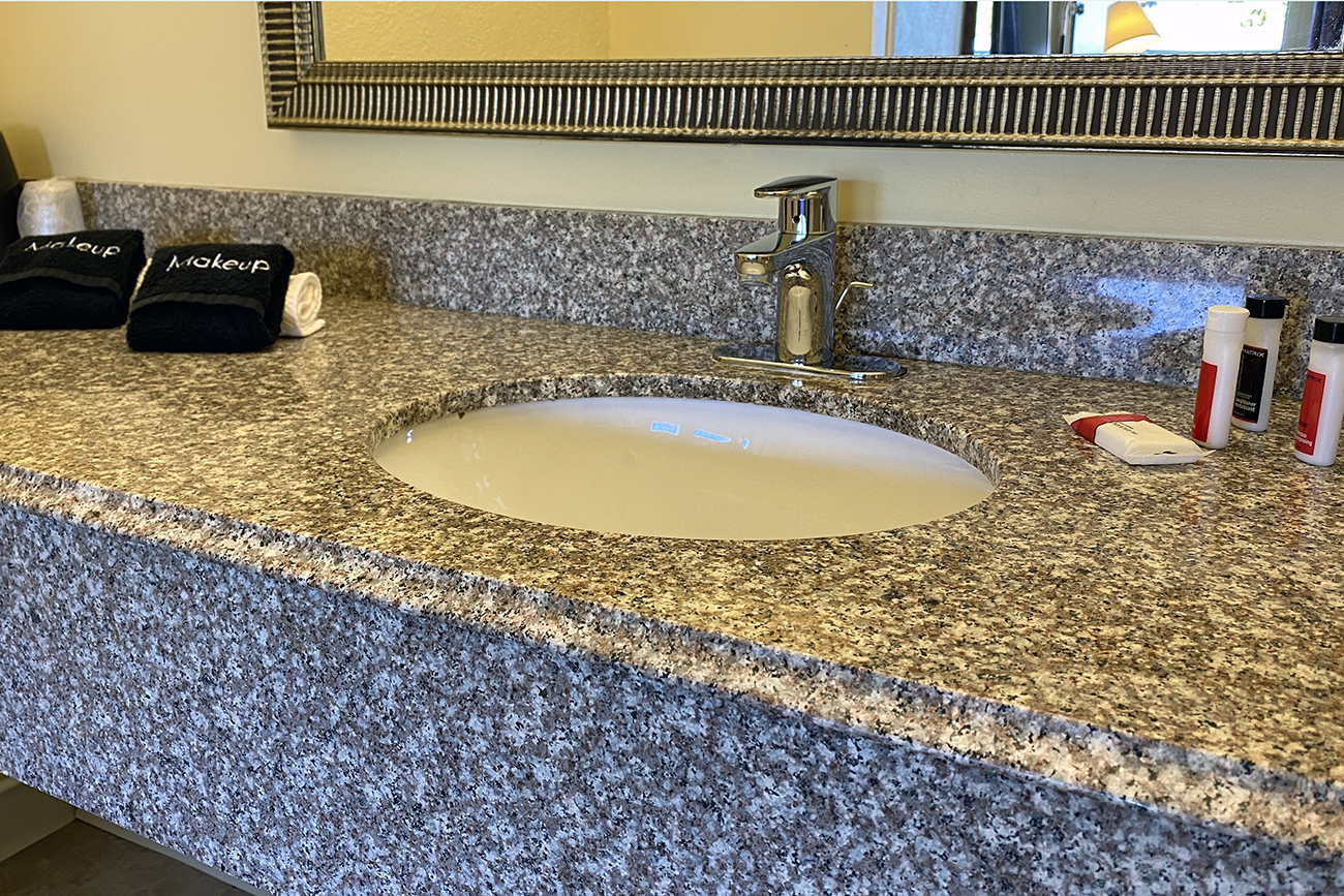 Vanity and bath amenities